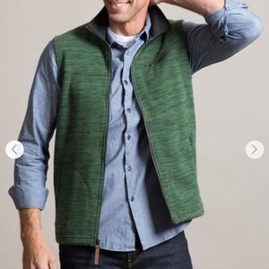 Overland Boreas Italian Wool-Blend Fleece Vest in Dark Green Medium